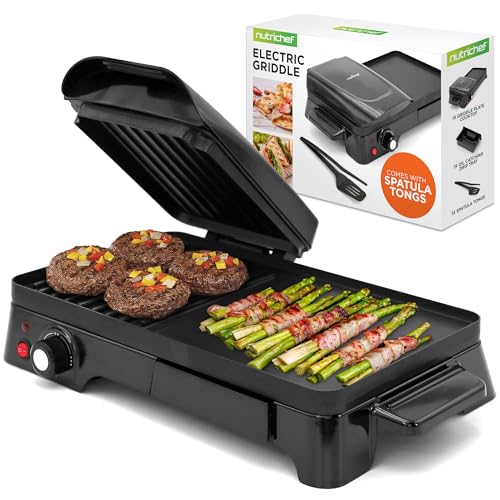 Nutrichef In Grill Griddle Panini Press Nonstick Coating Temperature Control Multiuse Countertop Sandwich Maker Removable Drip Tray Compact Griddle X X Bla Nutrichef In Grill, Griddle, & Panini Press Nonstick Coating, Temperature Control Multiuse Countertop Sandwich Maker Removable Drip Tray Compact Griddle X X , Bla