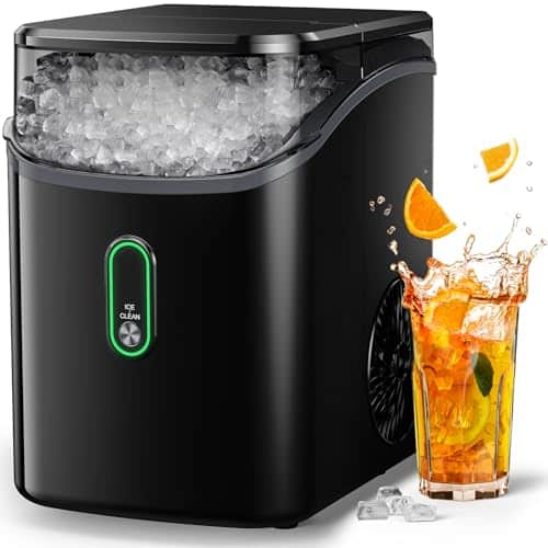 Silonn Nugget Ice Maker Countertop, Pebble Ice Maker with Soft Chewable Ice, One Click Operation Ice Machine with Self Cleaning, lbsH for Home,Kitchen,Office