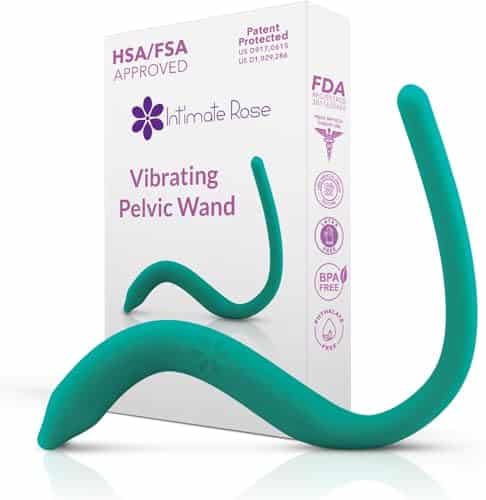 IntimateRose Vibrating Pelvic Wand, Pelvic Floor Muscle Trigger Point Massager, Perineal Massage Tool for Pelvic Physical Therapy & Pain Relief, BPA Free, Latex Free (Vibratio